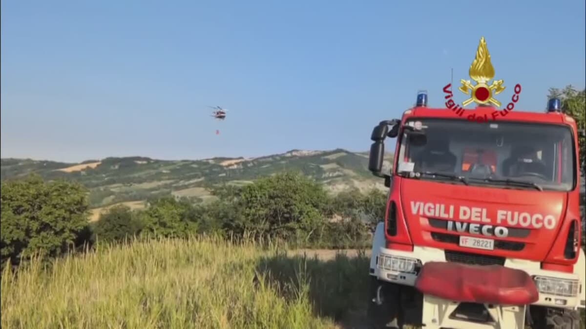 Sei ettari di vegetazione in fiamme: l’intervento dei Vigili del Fuoco anche con l'elicottero