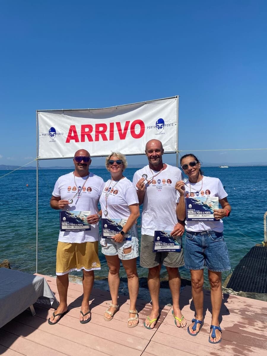 Impresa sportiva e solidale all’Argentario: il quartetto forlivese conquista il podio alla “Da Porto a Porto”