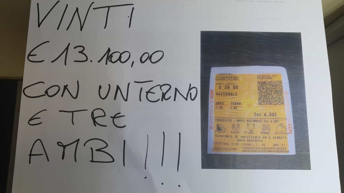 La fortuna bussa al mattino dopo un sogno premonitore: giovane cliente sbanca il Lotto e fa festa con oltre 13mila euro